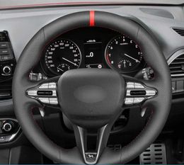 Customized Car Steering Wheel Cover interior Microfiber Leather Braid For Hyundai i30 N 2018 2019 2020 Veloster N 2019 2020 2021