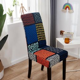 Chair Covers Geometry Plaid Printed Elastic Stretch Modern Spandex Cushion Cover Stool Seat For Chairs Dining Room