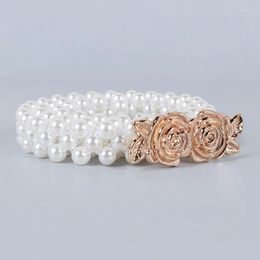 Belts Fashion Simple Chain Belt Women Lady High Waist Imitation Pearls Waistband For Party Jewellery Dress Female