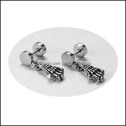 Body Arts Gho Hand Ear Barbell Piercing Jewellery Korea Style Titanium Steel Dangle Earrings Sier Colour Stud Gifts For Men Drop Delive Dhbjx