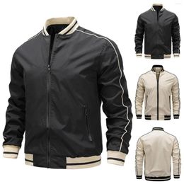 Men's Jackets Mens Polyester Men's Patchwork Jacket Baseball Large Size Loose Fashion