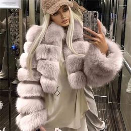 Women's Fur 2022 Fashion Natural Real Coat Women Winter Warm Luxury Jacket Outwear Female Vest Coats Beige