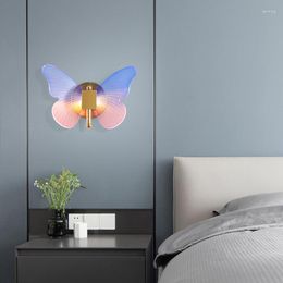 Wall Lamp Multicolor Butterfly Chandelier LED Lights Bedside Decoration Background Indoor Lighting Fixtures AC220V