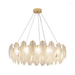 Chandeliers Round Glass Chandelier For Living Room Bedroom Modern White Lamp Art Home Decor Light Fixture Creative Design Luxury