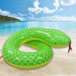 Life Vest Buoy Green Snake Inflatable Pool Float For Children Kids Swimming Ring Serpent Floats Boys Girls Summer Water Party Toys Piscina boia T221214