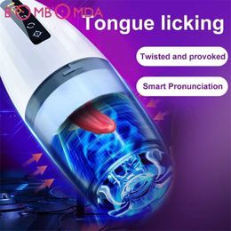 Sex toys massager Male Masturbation Cup Sucking Tongue Licking 3D Realistic Vagina for Men Masturbator Erotic Adult Toys