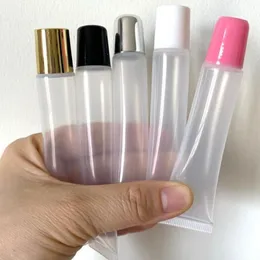 Small 10ml 15ml 20ml Empty Lipstick Tube Lip Balm Soft Hose Makeup Squeeze Sub-bottling Clear Plastic Lip Gloss Container