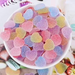 10pcs/set Resin Soft Candy Art Toys 17x17mm Bling Sweet Heart Flatback Rhinestone Ornaments DIY Wedding Phone Shelll Appliques Craft Nail Arts Hairpin Use 1192