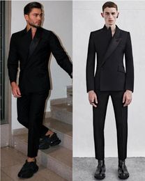 Men's Suits Black Men Suit Tailor-Made 2 Pieces Blazer Pants One Button Modern Jacket Business Wedding Groom Prom Tailored