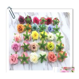 Decorative Flowers Wreaths 20Pcs Diy Department Of Hand Wreath Material European Tea Buds Simation Roses Head Sen Side For Accesso Ot5Fp