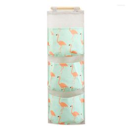 Storage Boxes 2023 Flamingo Pattern Wall Mounted Wardrobe Organiser Sundries Bag Jewellery Hanging Pouch Hang Cosmetics Toys