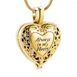 Pendant Necklaces IJD10060 Always In My Heart Cremation Locket Necklace For Ashes Of Loved One Keepsake Hold Cylinder Memorial Urn Jewelry