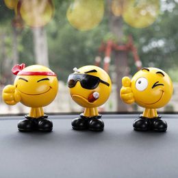 Interior Decorations Creative shaking head doll expression bag cute cartoon in car personality decoration products car decoration T221215