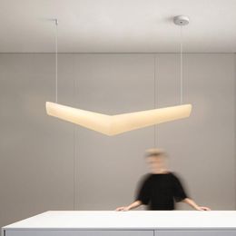 Pendant Lamps Modern Minimalist Restaurant V Shape Led Lights Apply To Apartment Living Room Balcony Nordic Creative PE Plastic Lamp