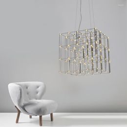 Chandeliers Modern Chandelier Light Stainless Steel Lamp L50xW50cm 48WaDesigner Lighting For Living Room El