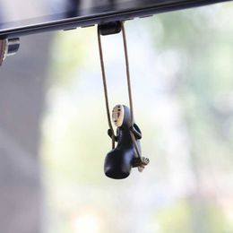 Interior Decorations 1PCS Cute Anime Spirited Away Swinging Faceless Male Accessories Rearview Mirror Car Pendant Birthday Gift T221215