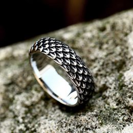 New Creative Designs Rings Stainless Steel Viking Dragon Ring For Men Vintage Dragon Scale Jewelry