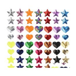 Sewing Notions Tools Embroidered Sequins Clothing Loving Heart Stares Sew Iron On Clothes Badge For Tshirt Coat Diy Decoration Gif Dhxci