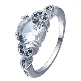 Wedding Rings Collection Butterfly Royal Blue Zircon Mixed White Silver Plated Brilliant Stackable Ring Clear CZ Fine Jewelry Anillos