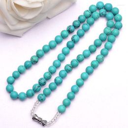 Pendant Necklaces JoursNeige Natural 6mm Blue Crystal Round Beads Necklace Double Tower Vintage Amulet Women Jewelry