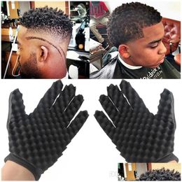 Other Hair Cares Fashion Curls Coil Magic Tool Wave Barber Brush Sponge Gloves For Dreads Afro Locs Twist Curl Drop Delivery Product Dhgq1