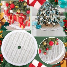 Christmas Decorations Tree Skirt Faux Fur Carpet Snowflake White Plush Mat For Home Xmas Year Decor Noel Apron Ornament #t2g