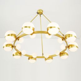 Chandeliers Modern Glass Living Room Dining Lamp Design Decor Home Lighting Gold Iron Light Fixtures E14 G4 110-220V