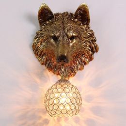 ArtisanWolf Glass Wall Lamp: Vintage Gold Decor for Bars, Restaurants & Homes