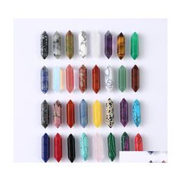 Arts And Crafts 8X32Mm Custom Carved Stone Decoration Hexagon Prism Pillar Statue Natural Quartz Crystal For Jewelry Making Sports20 Dhmmi