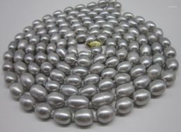 Chains 10-13MM TAHITIAN GRAY NATURAL PEARL NECKLACE 70INCH YELLOW CLASP