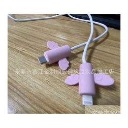 Other Household Sundries White Charging Line Er Angel Wing Shape Data Lines Smart Ers Break Proof Phone Accessories Pattern 1Jk J2 D Otgha