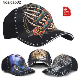 Hat Man's New Fashion Hard top Baseball Handsome Korean INS Fashion Brand Flat Tongue Hats Print All Seasons Wide brim Shows