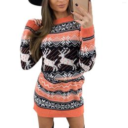 Party Dresses 2022 Women Christmas Sweater Dress Autumn Winter Long Sleeve Off Shoulder Kniteed Casual Pullover Oversized Hoodie Sweatshirts