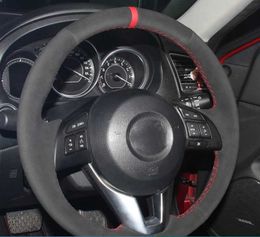 Customized Car Steering Wheel Cover Auto Interior For Mazda 3 Axela 2013-2016 Mazda 6 Atenza 2014-2017 Mazda 2 2015-2017 CX-3