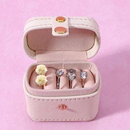 Small Travel Jewelry Box Portable Organiser for Rings Earrings Necklaces PU Leather Jewellery Case Gift Boxes for Women