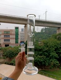Clear Glass Water Recycler Bong Shishs mit doppelter Wabenperc Trockener Kr￤uter -Dab Rig Shisha 18mm Gelenk