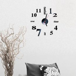 Wall Clocks 3D DIY Digital Clock Stickers Smooth Acrylic Mirror Quartz Needle Silent Living Room Decoration Home Decor