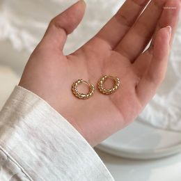 Hoop Earrings Punk Cuff Vintage Twist Minimalist Round Geometric Piercing Ear Rings For Girl 2022 Charm Jewellery Korean Classic