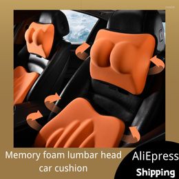 Pillow Solid Color Car Seat Lumbar Headrest Interior Decorated With A Hundred Comfortable And Breathable Chair