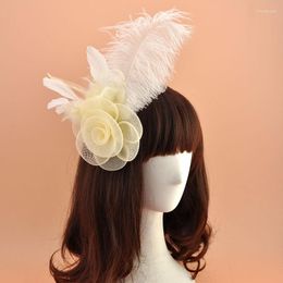 Headpieces Flower Gauze Feather Hair Hairpin Bridal Party Tiara Brooch Corsage Dress Accessories Korea Japan Black White