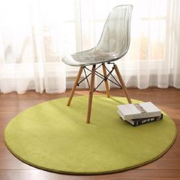 Carpets RULDGEE Thickened Coral Velvet Round Carpet Living Room Coffee Table Bay Floating Window Hanging Basket Non-slip Yoga Floor Mat