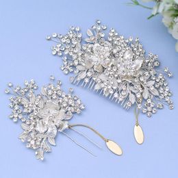 Headpieces HP352 Silver Rhinestones Hair Clips Comb Wedding Accessories Bride Headdress For Women Tiara Bridal Headwear Jewelry