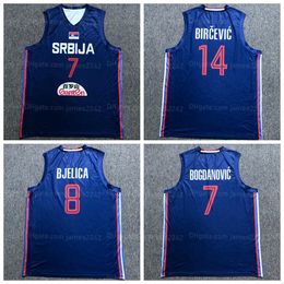 Custom 7# Bogdan Bogdanovic Serbia Basketball Jersey 8# Nemanja Bjelica 14# Bircevic Printed Any Names Number Size Xs-4xl