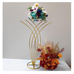 Party Decoration 5/10PCS Flower Vase Floor Vases Column Stand Metal Road Lead Wedding Centrepiece Geometric Pot Table Rack For Home Event