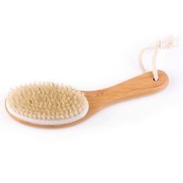 Curved Handle Bath Brush Can Be Hung Type Natural Bristles Bathroom Full Body Massage Cleaning Brushes