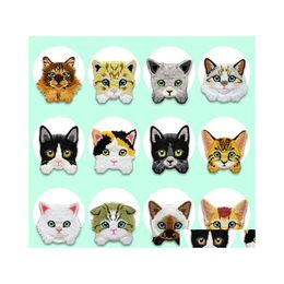 Sewing Notions Tools Cartoon Embroideredes Cute Iron On For Clothing Bags Jackets Assorted Small Cat Sticker Appliques Diy Accesso Dh0Uv