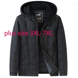 Men's Down Arrival Fashion Suepr Large Men Oversized Stand Collar Hooded Autumn Winter Thick Casual Jacket Plus Size 3XL-6XL 7XL