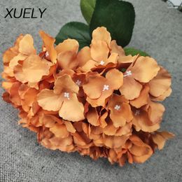 Decorative Flowers French 5-head Hydrangea Bouquet Mallorca Leafless Five-head Felt Christmas Wedding Family Decoration