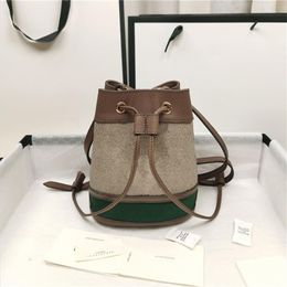 2022 Fashion Womens Bag Handbags Bucket Shoulder Pad Handbag Leather Summer Beach Purses Ladies Green with Letter Small Purse288A