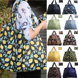 Storage Bags 1PC Unisex Foldable Capacity Handy Shopping Bag Reusable Tote Pouch Recycle Handbags Floral Colourful Sample Travel